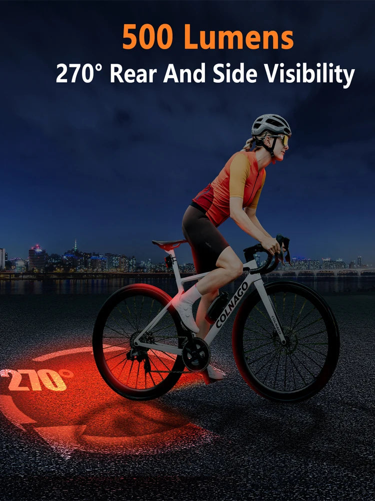 RAVEMEN K1800+TR500 bicycle lights with battery capacity of 5000 mAh (front) / 1600 mAh (rear) / Highly efficient LEDs with max 1800 lumens