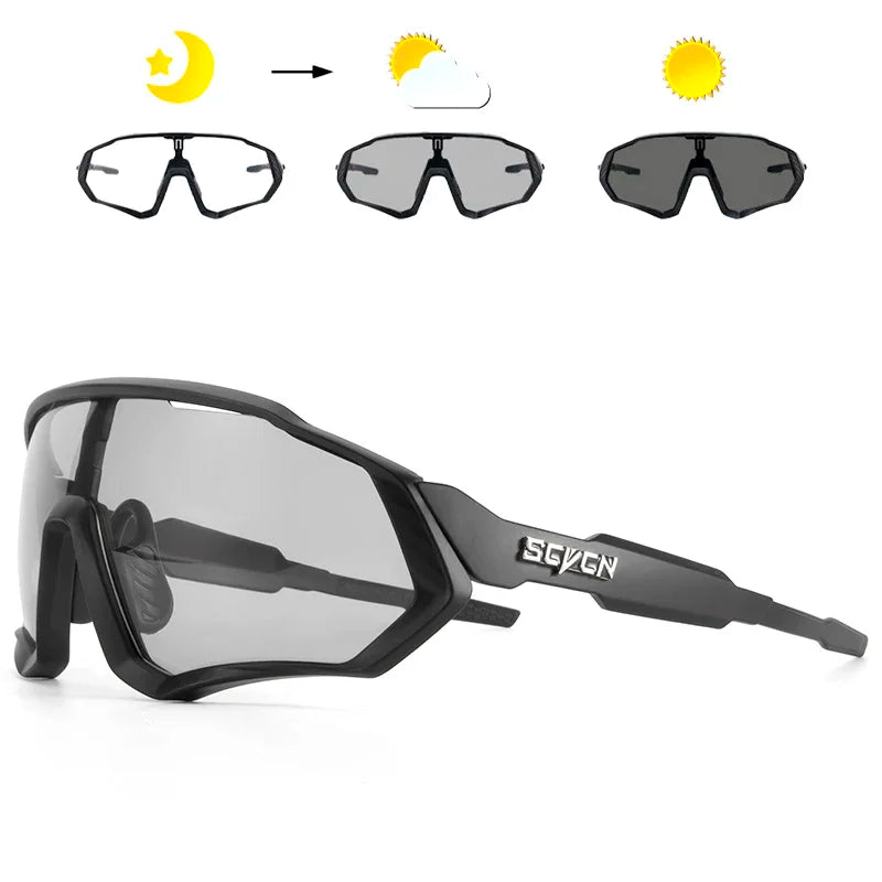 Photochromic Cycling Sunglasses Outdoor Sports Running Drving Glasses Road MTB Bicycle Goggles  UV400 Safety Bike Eyewear