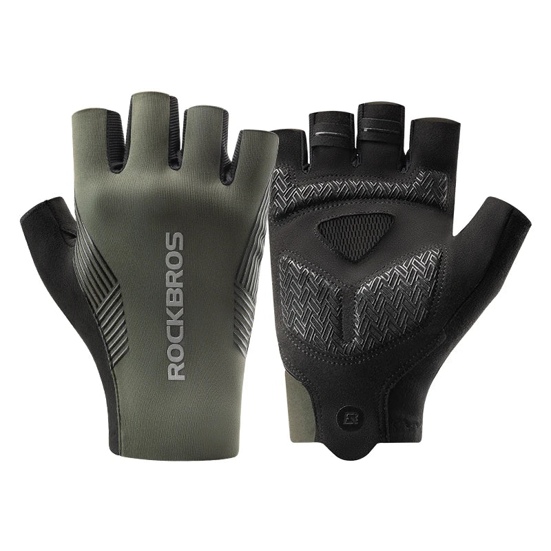 Pair of gloves with 'RockBros' branding on a white background