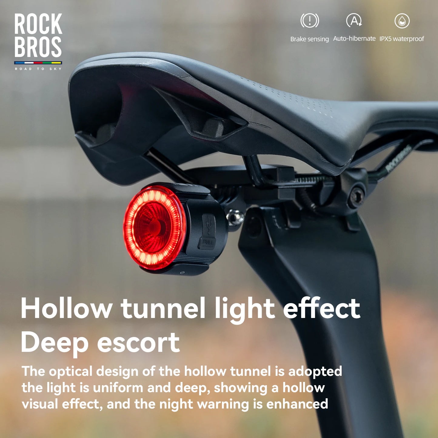 ROCKBROS ROAD TO SKY Bicycle Light With 6 Modes / 400mAh / 11~45h