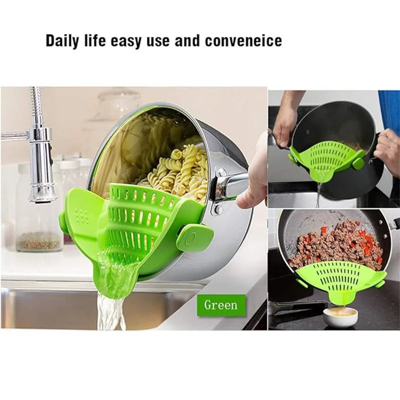 Silicone Strainer With Clips For Pots