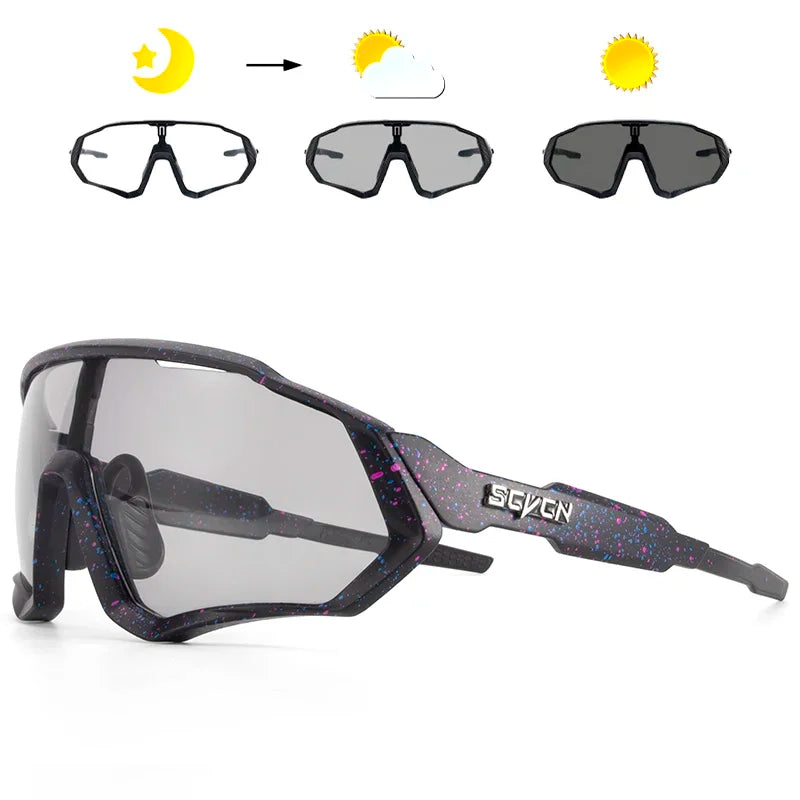 Photochromic Cycling Sunglasses Outdoor Sports Running Drving Glasses Road MTB Bicycle Goggles  UV400 Safety Bike Eyewear