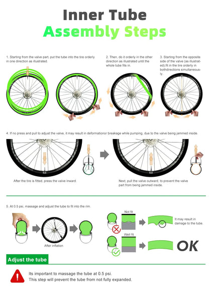 CYCLAMI Ultralight Bike Inner Tube 26"/27.5"/29" Inches + Wheel Repair Kit