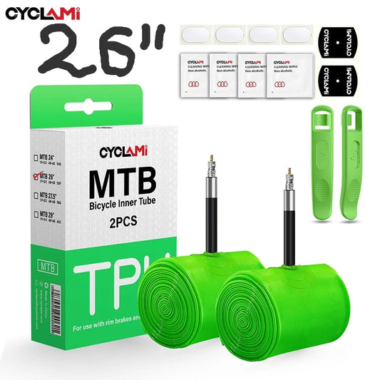 Bicycle inner tube: size 26", FV 45mm valve with a width of 1.9~2.5 inches + wheel repair kit