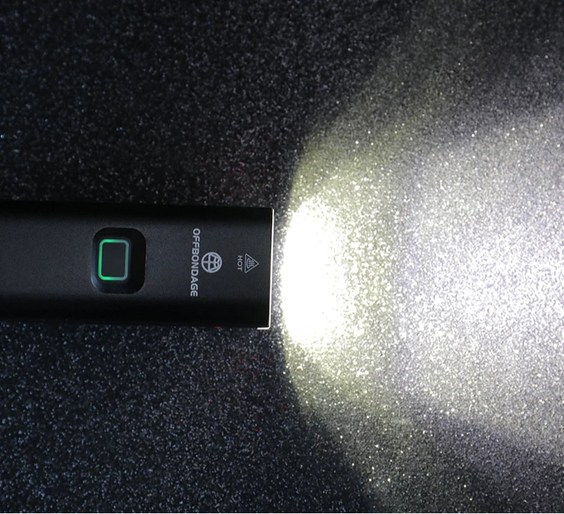 Lighting device with 90-degree wide-angle lighting feature on a dark background