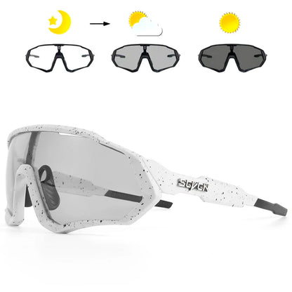 Photochromic Cycling Sunglasses Outdoor Sports Running Drving Glasses Road MTB Bicycle Goggles  UV400 Safety Bike Eyewear